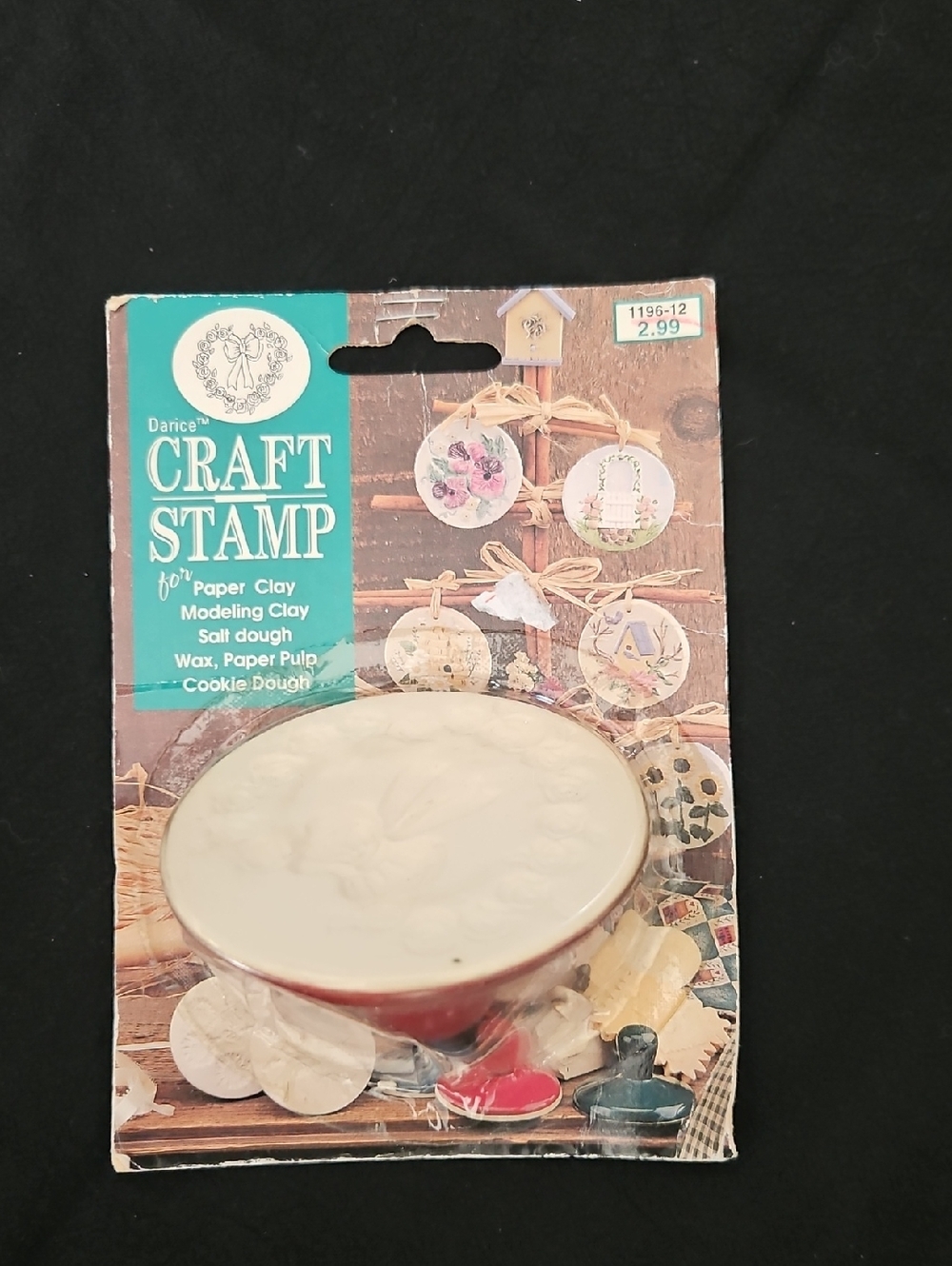 NOS Darice Angel Wreath Craft Stamp Clay Pottery Cookie Fondant Embosser